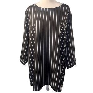 Chico's‎ Classic Popover Strip Top Size 3